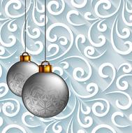christmas blue baubles drawing