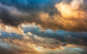 Beautiful and colorful cloudy sky, with the light