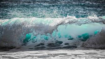 turquoise colors of a sea wave