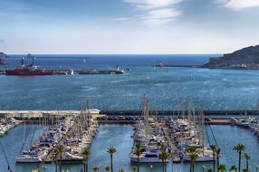 sea port with boats