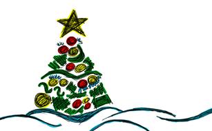 christmas tree decoration drawing