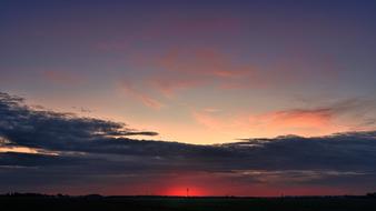 panoramic photo of red autumn photo at sunset