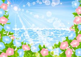 ocean sea flowers drawing