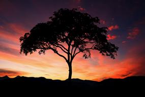 Sunset Tree Silhouette