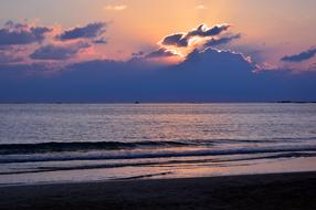 Afterglow Sunset over sea