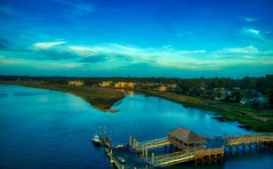 aerial view of Hilton Head island in South Carolina, US