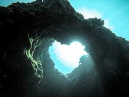 rock formation in the sea