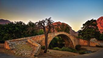 ancient stone bridge in Crete