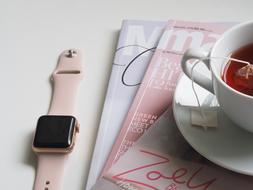 Cup Tea and apple watch