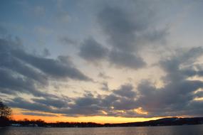 landscape of Sunset over Lake Cold