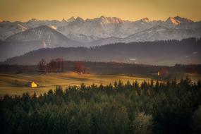 incredible Sunset Alpine Landscape