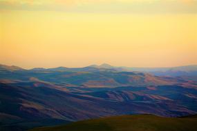mountain valley against the evening sky