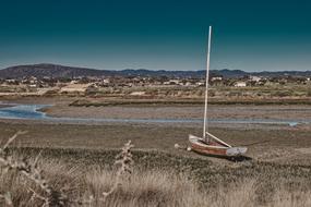 landscape of boat on a drought
