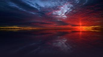 panoramic view of sunset in the ocean
