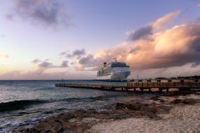 cruise ship in twilight