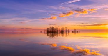 sunset over a lake in north carolina