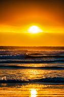orange sunset in the ocean