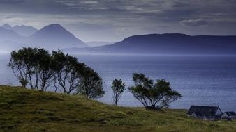 evening panorama of the coast in Scotland