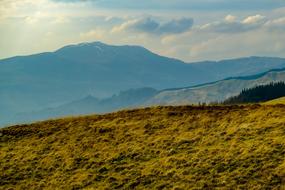 foggy blue mountains, scenic Landscape, uk, Scotland