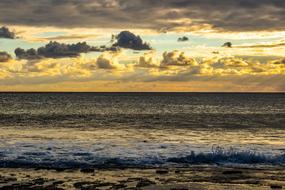 dark clouds over the evening sea in Ayia Napa, Cyprus
