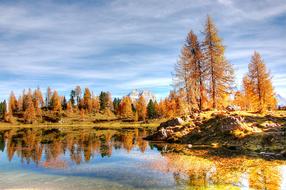 Bergsee Lake in Germany in the fall