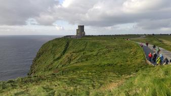 tourists at Cliffs Of Moher in Ireland