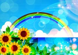 rainbow over the ocean as an illustration