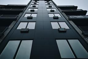low angle view of condo building, usa, Brooklyn, New York City