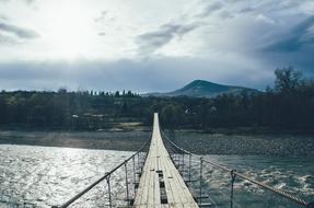 landscape of Bridge over River