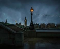 Beautiful landscape with the lantern and Big Ben clock on the tower in London, England, UK