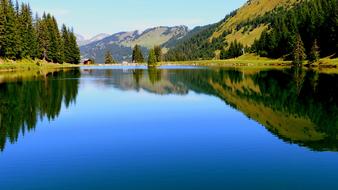 ladscape of amazing Morning Alps and lake