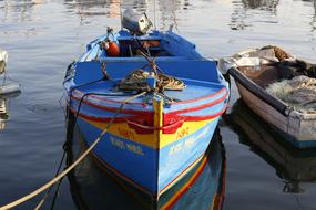 colorful fishing boat on the pier