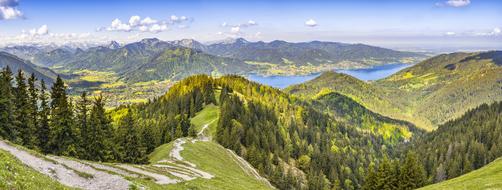 panorama of tegernsee lake among the Alps in Upper Bavaria