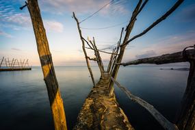 sunset on the Umag coast in Croatia