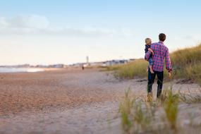 Walking Family on a beach