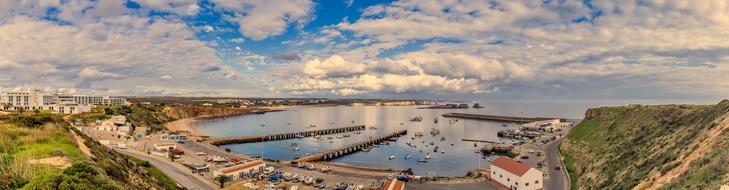 panoramic view of the port with ships