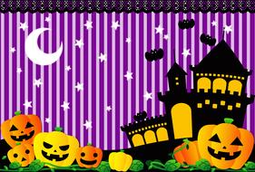 halloween picture with pumpkins and castle