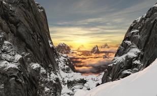 snow on alpine peaks
