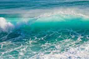 Beautiful, turquoise water with white foam and waves