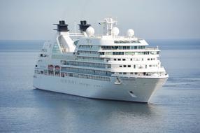 Cruise Ship on calm water close-up