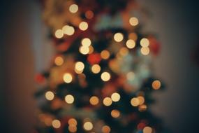 Christmas tree with bokeh effect