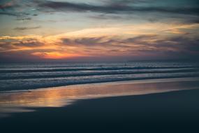 panorama of a calm evening ocean