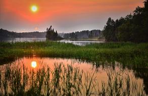 enchanting red Sunset Lake