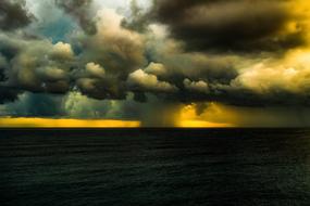 landscape of the amazing yellow Storm Clouds