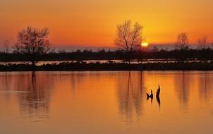 Colorful Sunset on Sky over river