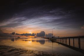 Jetty at sunset in Ham Ninh, Vietnam