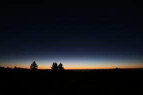 hot color band in Sky at dark Horizon, twilight