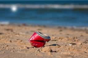 Garbage red Box Waste, north sea, denmark
