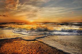 landscape of North Sea coast at the Sunset