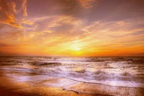 perfect Sunset over the beach